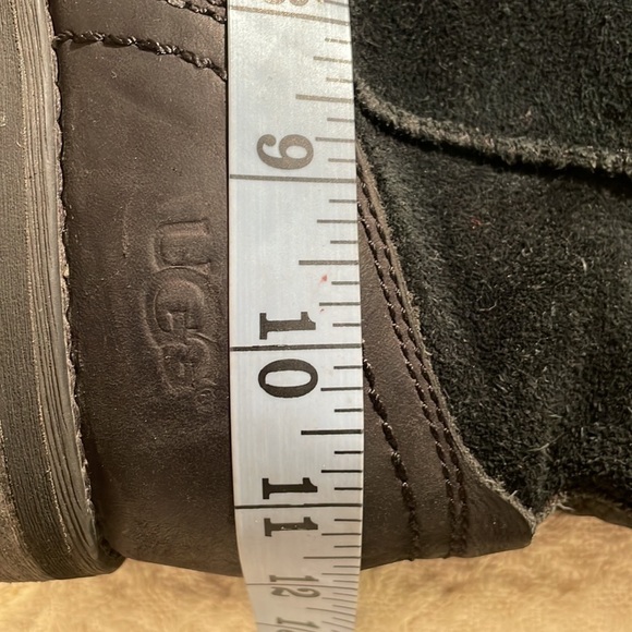 UGG  Leather Black Suede Leather Shearling Boots Unisex main image 4